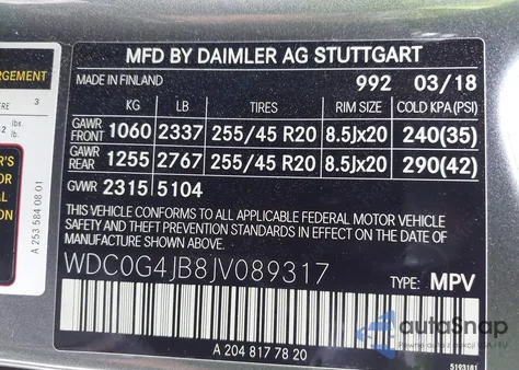 2018 Mercedes-Benz Glc 300 z USA, uszkodzony, nr VIN WDC0G4JB8JV089317